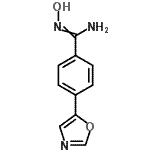 structure of CAS# 860649-01-0, N'-Hydroxy-4-(1,3-oxazol-5-yl)benzenecarboximidamide;(hydroxyimino)(4-(1,3-oxazol-5-yl)phenyl)methylamine;MFCD05975004;MFCD08276945