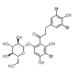 CAS#: 86158-09-0， 1-[3-bromo-2,4-dihydroxy-6-[(2S,3R,4S,5S,6R)-3,4,5-trihydroxy-6-(hydroxymethyl)oxan-2-yl]oxyphenyl]-3-(3,5-dibromo-4-hydroxyphenyl)propan-1-one
