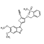结构式 CAS# 862812-98-4, 5-(5,6-二甲氧基-1H-苯并咪唑-1-基)-3-{[2-(甲基磺酰基)苄基]氧基}-2-噻吩甲腈