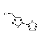 structure of CAS# 863669-57-2, 3-(Chloromethyl)-5-(2-thienyl)-1,2-oxazole;2-[3-(chloromethyl)isoxazol-5-yl]thiophene;3-Chloromethyl-5-thiophen-2-yl-isoxazole;ISOXAZOLE,3-(CHLOROMETHYL)-5-(2-THIENYL)-