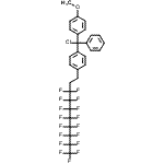 结构式 CAS# 865758-37-8, 1-{氯[4-(3,3,4,4,5,5,6,6,7,7,8,8,9,9,10,10,10-十七氟癸基)苯基]苯基甲基}-4-甲氧基苯