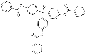 structure of CAS# 86610-66-4, 4,4',4''-Tris(Benzoyloxy)Trityl Bromide;4,4',4''-Tris(Benzoyloxy)Trityl Bromide [Hydroxyl Protecting Agent];4,4',4''-(Bromomethanetriyl)Tris(Benzene-4,1-Diyl) Tribenzoate;REF DUPL: 4,4',4''-Tris(Benzoyloxy)Trityl Bromide