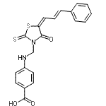 CAS#: 86650-15-9， 4-[({(5E)-4-Oxo-5-[(2E)-3-phenyl-2-propen-1-ylidene]-2-thioxo-1,3-thiazolidin-3-yl}methyl)amino]benzoic acid