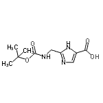 structure of CAS# 867340-37-2, 2-[({[(2-Methyl-2-propanyl)oxy]carbonyl}amino)methyl]-1H-imidazole-4-carboxylic acid;2-(Aminom<wbr>ethyl)-1H<wbr>-imidazol<wbr>e-5-carbo<wbr>xylic aci<wbr>d, 2-BOC <wbr>protected;2-(Aminom<wbr>ethyl)-1H<wbr>-imidazol<wbr>e-5-carbo<wbr>xylic aci<wbr>d,2-BOC p<wbr>rotected;2-{[(tert<wbr>-Butoxyca<wbr>rbonyl)am<wbr>ino]methy<wbr>l}-1H-imi<wbr>dazole-5-<wbr>carboxyli<wbr>c acid, 2<wbr>-{[(tert-<wbr>Butoxycar<wbr>bonyl)ami<wbr>no]methyl<wbr>}-5-carbo<wbr>xy-1H-imi<wbr>dazole