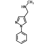 结构式 CAS# 868552-05-0, N-甲基-1-(1-苯基-1H-吡唑-4-基)甲胺
