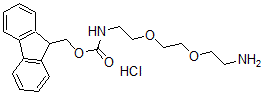 结构式 CAS# 868599-73-9, [2-[2-(2-氨基乙氧基)乙氧基]乙基]-氨基甲酸 9H-芴-9-基甲基酯单盐酸盐