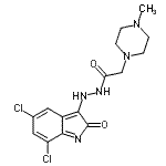 CAS#: 86873-26-9， N'-(5,7-Dichloro-2-oxo-2H-indol-3-yl)-2-(4-methyl-1-piperazinyl)acetohydrazide