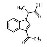 结构式 CAS# 869947-43-3, 2-(3-乙酰基-1H-吲哚-1-基)丙酸