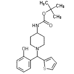 CAS#: 870703-80-3， 2-Methyl-2-propanyl {1-[(2-hydroxyphenyl)(2-thienyl)methyl]-4-piperidinyl}carbamate