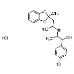 CAS#: 87081-21-8， 4-(1-Hydroxy-2-{[1-(2-methyl-1,3-benzodioxol-2-yl)-2-propanyl]amino}propyl)phenol hydrochloride (1:1)