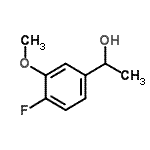 structure of CAS# 870849-56-2, 1-(4-Fluoro-3-methoxyphenyl)ethanol;1-(4-Fluoro-3-methoxyphenyl)ethan-1-ol;1-(4-Fluoro-3-methoxyphenyl)ethan-1-ol?;BENZENEMETHANOL,4-FLUORO-3-METHOXY-A-METHYL-