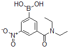 structure of CAS# 871332-82-0, B-[3-[(Diethylamino)Carbonyl]-5-Nitrophenyl]-Boronic Acid;3-(N,N-DIETHYLAMINOCARBONYL)-5-NITROBENZENEBORONIC ACID;3-(N,N-DIETHYLAMINOCARBONYL)-5-NITROPHENYLBORONIC ACID;3-(Diethylcarbamoyl)-5-Nitrobenzeneboronic Acid 98%