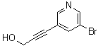 structure of CAS# 873302-37-5, 3-(5-Bromo-3-pyridinyl)-2-propyn-1-ol;3-(5-bromopyridin-3-yl)prop-2-yn-1-ol;3-(5-Bromo-pyridin-3-yl)-prop-2-yn-1-ol;MFCD08235137