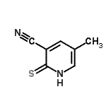 结构式 CAS# 87373-59-9, 5-甲基-2-硫代-1,2-二氢-3-吡啶甲腈
