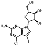 CAS#: 873792-94-0， 4-Chloro-5-iodo-7-(beta-D-ribofuranosyl)-7H-pyrrolo[2,3-d]pyrimidin-2-amine