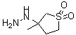 structure of CAS# 874-96-4, (3-Methyl-1,1-dioxidotetrahydro-3-thiophenyl)hydrazine;(3-methyl-1,1-dioxidotetrahydro-3-thienyl)hydrazine;(3-Methyl<wbr>-1,1-diox<wbr>o-tetrahy<wbr>dro-1λ*6*<wbr>-thiophen<wbr>-3-yl)-hy<wbr>drazine;3-hydrazino-3-methylthiolane-1,1-dione