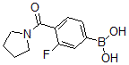 structure of CAS# 874289-09-5, B-[3-Fluoro-4-(1-Pyrrolidinylcarbonyl)Phenyl]-Boronic Acid;3-Fluoro-4-(Pyrrolidin-1-Ylcarbonyl)Benzeneboronic Acid 98%;3-Fluoro-4-(1-Pyrrolidinylcarbonyl)Benzeneboronic Acid, 98%;3-Fluoro-4-(Pyrrolidin-1-Ylcarbonyl)Benzeneboronicacid98%
