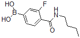 structure of CAS# 874289-17-5, B-[4-[(Butylamino)Carbonyl]-3-Fluorophenyl]-Boronic Acid;4-N-Butylcarbamoyl-3-Fluorobenzeneboronic Acid, 98%;4-(Butylcarbamoyl)-3-Fluorobenzeneboronic Acid 98%;4-(BUTYLCARBAMOYL)-3-FLUOROBENZENEBORONIC ACID 98