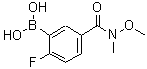 结构式 CAS# 874289-59-5, {2-氟-5-[甲氧基(甲基)氨基甲酰]苯基}硼酸