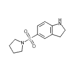 structure of CAS# 874594-03-3, 5-(1-Pyrrolidinylsulfonyl)indoline;5-(Pyrrolidine-1-sulfonyl)-2,3-dihydro-1H-indole;5-(pyrrolidinylsulfonyl)indoline;MFCD07687993