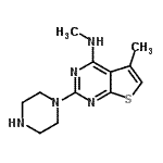 CAS#: 87479-20-7， N,5-Dimethyl-2-(1-piperazinyl)thieno[2,3-d]pyrimidin-4-amine