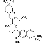 CAS 登录号：87592-85-6， 7-甲氧基-6-{(1R)-1-[1-(7-甲氧基-2,2-二甲基-2H-苯并吡喃-6-基)乙氧基]乙基}-2,2-二甲基-2H-苯并吡喃