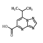 structure of CAS# 878453-66-8, 7-Isopropyl[1,2,4]triazolo[1,5-a]pyrimidine-5-carboxylic acid;7-(methyl<wbr>ethyl)-8-<wbr>hydro-1,2<wbr>,4-triazo<wbr>lo[1,5-a]<wbr>pyrimidin<wbr>e-5-carbo<wbr>xylic acid;7-Isoprop<wbr>yl-[1,2,4<wbr>]triazolo<wbr>[1,5-a]py<wbr>rimidine-<wbr>5-carboxy<wbr>lic acid;7-Isoprop<wbr>yl-[1,2,4<wbr>]triazolo<wbr>[1,5-a]py<wbr>rimidine-<wbr>5-carboxy<wbr>licacid