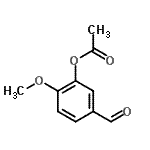 structure of CAS# 881-57-2, 5-Formyl-2-methoxyphenyl acetate;3-Acetoxy-4-methoxybenzaldehyde;3-Hydroxy-4-methoxybenzaldehyde, acetate;5-formyl-2-methoxyphenyl acetate