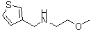structure of CAS# 883545-46-8, 2-Methoxy-N-(3-thienylmethyl)ethanamine;(2-methoxyethyl)(3-thienylmethyl)amine;(2-Methoxy-ethyl)-thiophen-3-ylmethyl-amine;(2-Methoxy-ethyl)-thiophen-3-ylmethyl-amine hydrochloride