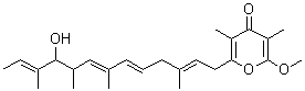 结构式 CAS# 88378-59-0, 2-[(2E,5E,7E,11E)-10-羟基-3,7,9,11-四甲基-2,5,7,11-十三碳四烯-1-基]-6-甲氧基-3,5-二甲基-4H-吡喃-4-酮