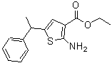 CAS#: 884497-37-4， Ethyl 2-amino-5-(1-phenylethyl)-3-thiophenecarboxylate