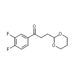 structure of CAS# 884504-28-3, 1-(3,4-Difluorophenyl)-3-(1,3-dioxan-2-yl)-1-propanone;3',4'-Difluoro-3-(1,3-dioxan-2-yl)propiophenone;3',4'-Difluoro-3-(1,3-Dioxan-2-Yl)-Propiophenone;MFCD02261814