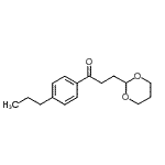 structure of CAS# 884504-30-7, 3-(1,3-Dioxan-2-yl)-1-(4-propylphenyl)-1-propanone;3-(1,3-Dioxan-2-Yl)-4'-N-Propyl Propiopphenone;3-(1,3-Dioxan-2-yl)-4'-n-propylpropiophenone;MFCD02261817