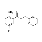 structure of CAS# 884504-39-6, 3-(1,3-Dioxan-2-yl)-1-(5-fluoro-2-methylphenyl)-1-propanone;3-(1,3-Dioxan-2-Yl)-5'-Fluoro-2'-Methylpropiophenone;MFCD02261840