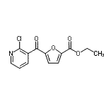 structure of CAS# 884504-83-0, Ethyl 5-[(2-chloro-3-pyridinyl)carbonyl]-2-furoate;2-Chloro-3-(5-Ethoxycarbonyl-2-Furoyl)Pyridine;MFCD02260473