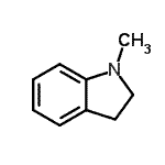 structure of CAS# 88475-55-2, 1-Methylindoline;1H-Indole, dihydromethyl-;1-Methyl-2,3-dihydro-1H-indole;1-Methylindoline #