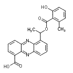 CAS#: 88476-96-4， 6-{1-[(2-Hydroxy-6-methylbenzoyl)oxy]ethyl}-1-phenazinecarboxylic acid