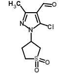 structure of CAS# 885-44-9, 5-Chloro-1-(1,1-dioxidotetrahydro-3-thiophenyl)-3-methyl-1H-pyrazole-4-carbaldehyde;MFCD05262939