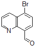 structure of CAS# 885267-41-4, 5-Bromo-8-Quinolinecarboxaldehyde;8-Quinolinecarboxaldehyde, 5-Bromo-;5-BROMOQUINOLINE-8-CARBALDEHYDE
