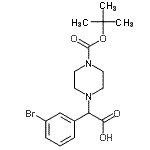 CAS#: 885273-07-4， (3-Bromophenyl)(4-{[(2-methyl-2-propanyl)oxy]carbonyl}-1-piperazinyl)acetic acid