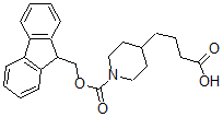structure of CAS# 885274-47-5, 1-[(9H-Fluoren-9-Ylmethoxy)Carbonyl]-4-Piperidinebutanoic Acid