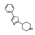 structure of CAS# 885274-68-0, 4-(5-Phenyl-1,3-thiazol-2-yl)piperidine;4-(5-Phenyl-1,3-thiazol-2-yl)piperidin;4-(5-Phenyl-1,3-thiazol-2-yl)piperidine;4-(5-Phényl-1,3-thiazol-2-yl)pipéridine