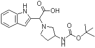 CAS#: 885276-31-3， 1H-Indol-2-yl[3-({[(2-methyl-2-propanyl)oxy]carbonyl}amino)-1-pyrrolidinyl]acetic acid