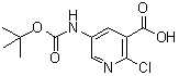 CAS#: 885277-14-5， 2-Chloro-5-({[(2-methyl-2-propanyl)oxy]carbonyl}amino)nicotinic acid