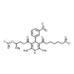 CAS#: 88594-08-5， 2-(Nitrooxy)propyl 3-(nitrooxy)propyl 2,6-dimethyl-4-(3-nitrophenyl)-1,4-dihydro-3,5-pyridinedicarboxylate