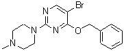 structure of CAS# 885952-24-9, 4-(Benzyloxy)-5-bromo-2-(4-methyl-1-piperazinyl)pyrimidine;[885952-24-9];4-(Benzyloxy)-5-bromo-2-(4-methylpiperazin-1-yl)pyrimidine;4-Benzyloxy-5-bromo-2-(4-methyl-1-piperazinyl)pyrimidine