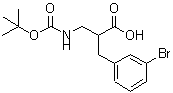 结构式 CAS# 886364-87-0, 2-(3-溴苄基)-3-({[(2-甲基-2-丙基)氧基]羰基}氨基)丙酸