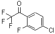 structure of CAS# 886370-99-6, 1-(4-Chloro-2-fluorophenyl)-2,2,2-trifluoroethanone;4'-Chloro-2'-fluoro-2,2,2-trifluoroacetophenone;MFCD02260841