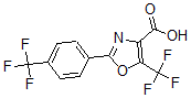 结构式 CAS# 886497-47-8, 5-(三氟甲基)-2-[4-(三氟甲基)苯基]-4-恶唑羧酸