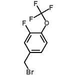 structure of CAS# 886499-04-3, 4-(Bromomethyl)-2-fluoro-1-(trifluoromethoxy)benzene;BENZENE,4-(BROMOMETHYL)-2-FLUORO-1-(TRIFLUOROMETHOXY)-;MFCD06660205